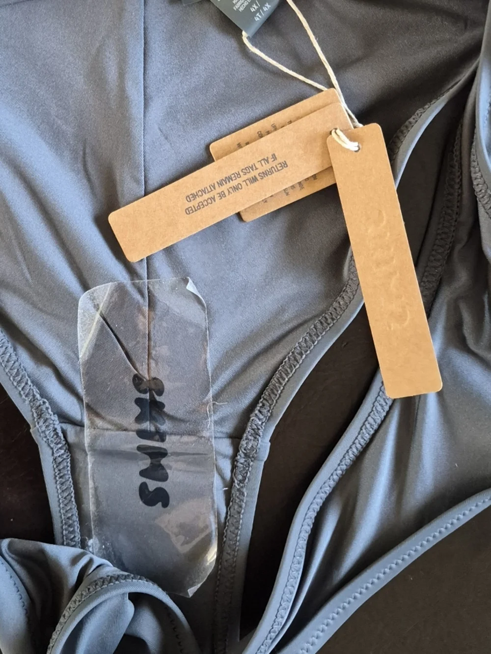 NWT Skims Signature Cutout Monokini One-Piece Swimsuit Gunmetal Size 4X